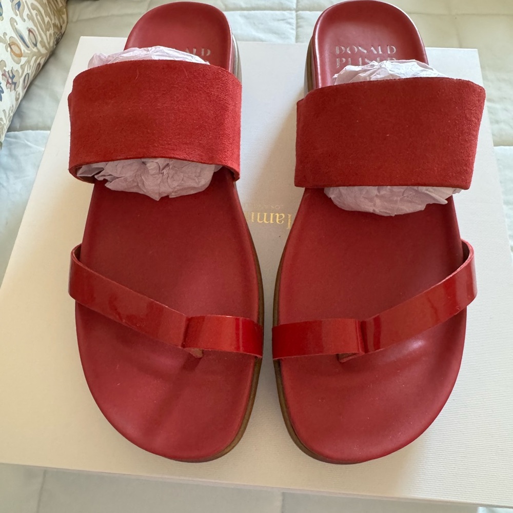 Donald J. Pliner Red Slide Sandals